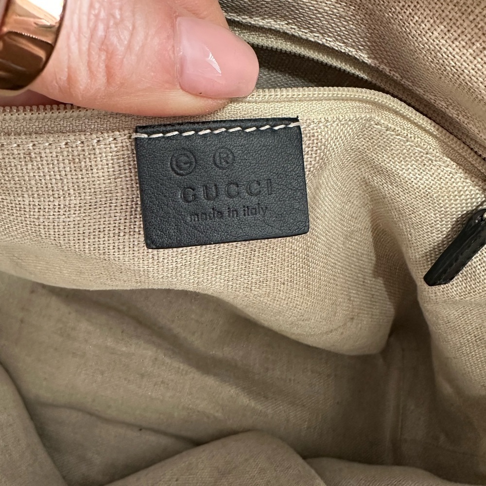 Gucci Bree Microguccissima Dome Crossbody Bag Black Leather - Picture 7 of 14
